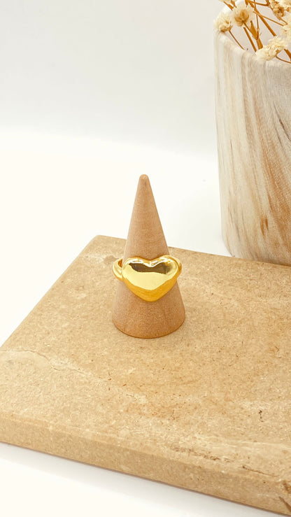 ANILLO CORAZON DORADO