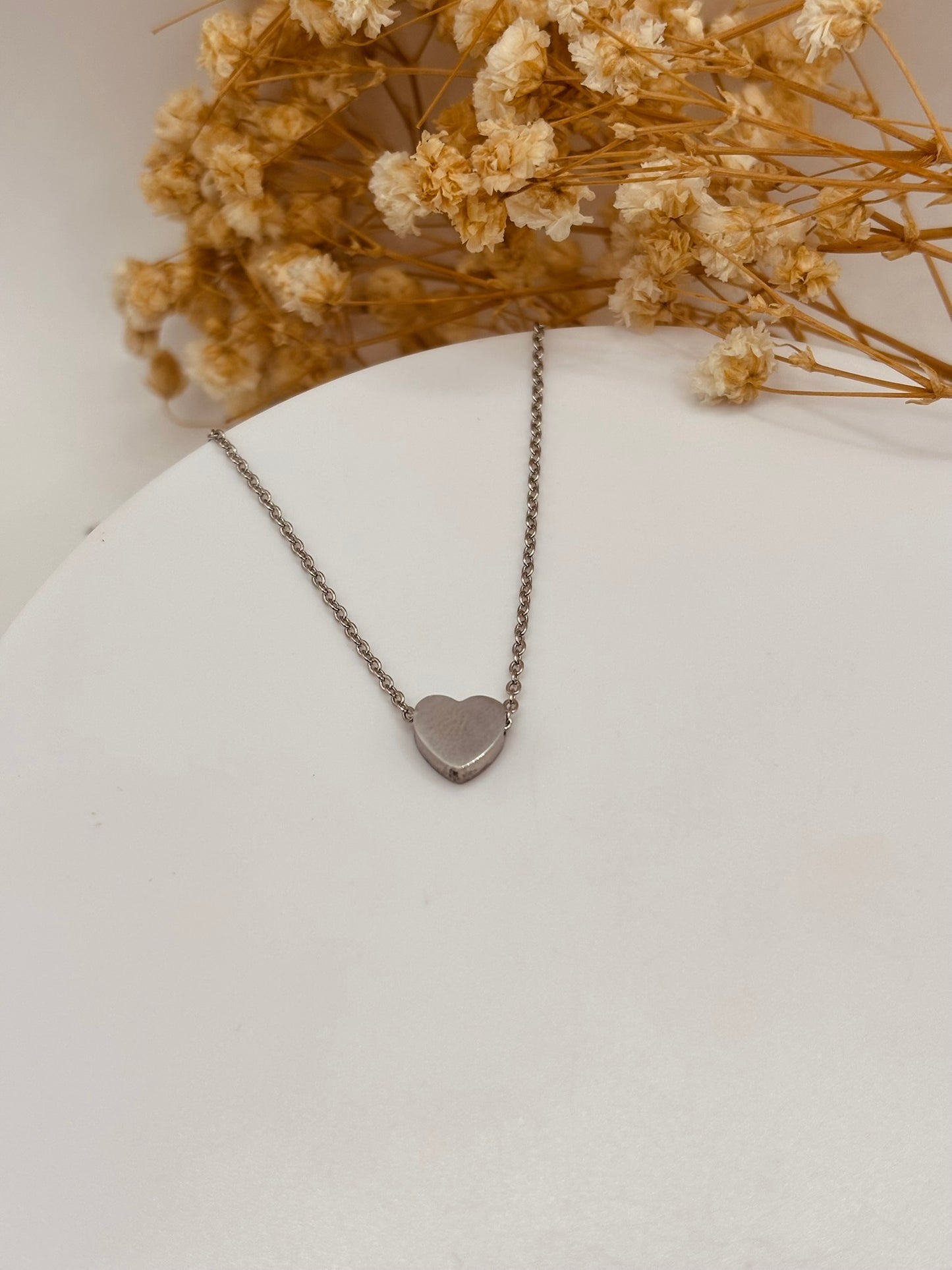 COLLAR CORAZON MINI PLATEADO